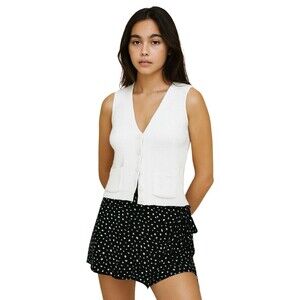 Brandy Melville Genevieve Wrap Skirt Navy Floral Made In Italy One Size